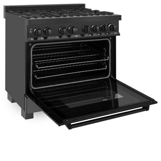 ZLINE 36" Black Stainless 6 Gas Burner/Electric Oven Range (RAB-36)