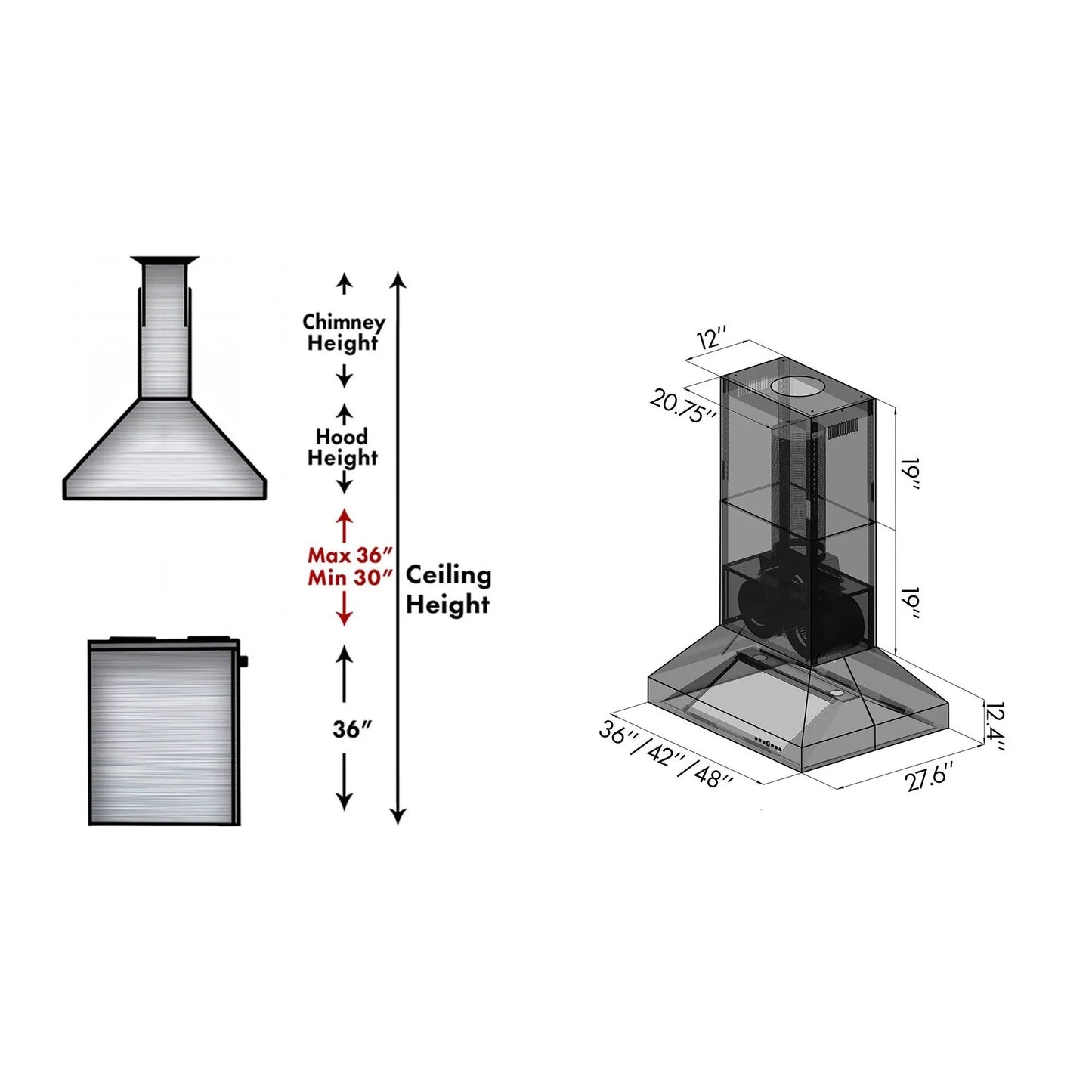 ZLINE 697i-304 Outdoor Island Mount Range Hood