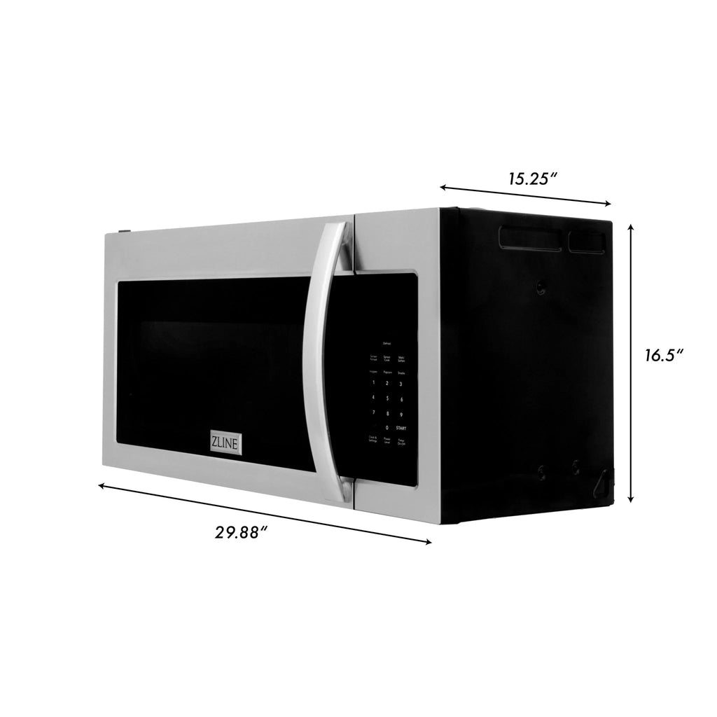 ZLINE 3 Piece Kitchen Package in 30'' | Dual Fuel Range | Over the Range Microwave Oven | Dishwasher