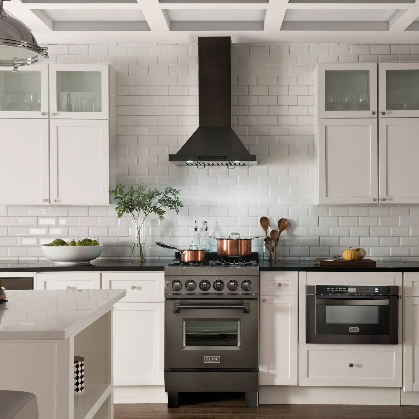 ZLINE 4 Piece Kitchen Package | Dual Fuel Range | Range Hood | Microwave Drawer | Dishwasher