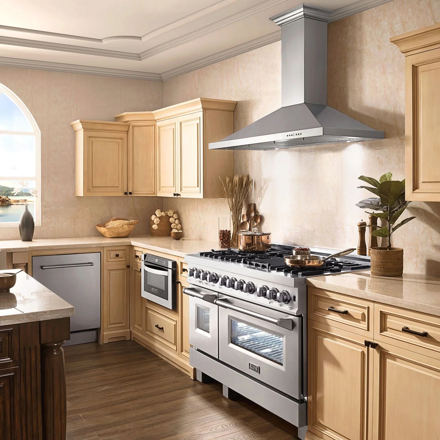 ZLINE 2 Piece Kitchen Package | Dual Fuel Range and Convertible Vent Range Hood