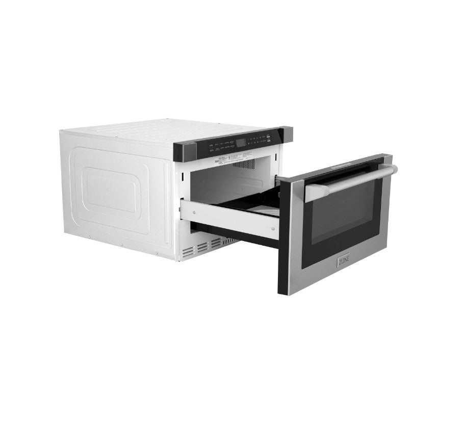 ZLINE 24" Built-in Microwave Drawer with a Traditional Handle in Stainless Steel