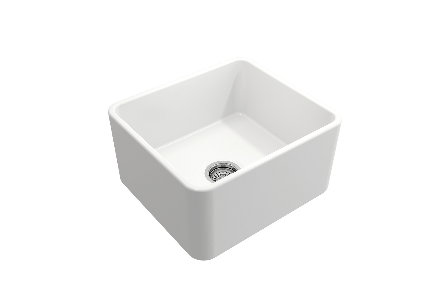 BOCCHI CLASSICO 20" Fireclay Farmhouse Single Bowl Kitchen Sink with Protective Bottom Grid and Strainer