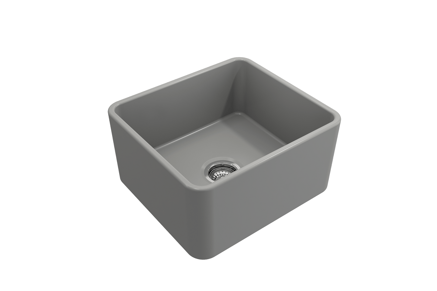 BOCCHI CLASSICO 20" Fireclay Farmhouse Single Bowl Kitchen Sink with Protective Bottom Grid and Strainer