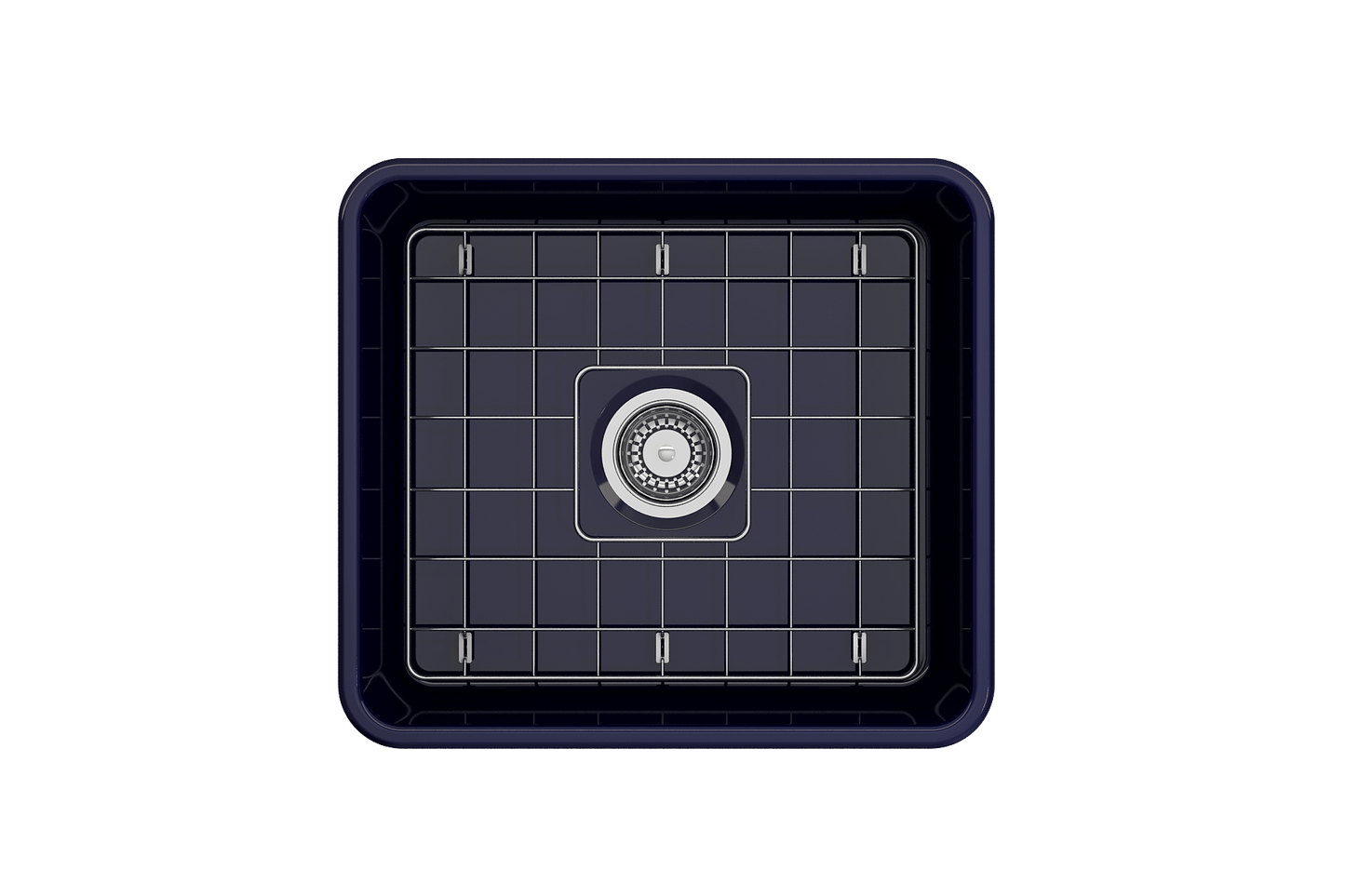 BOCCHI CLASSICO 20" Fireclay Farmhouse Single Bowl Kitchen Sink with Protective Bottom Grid and Strainer