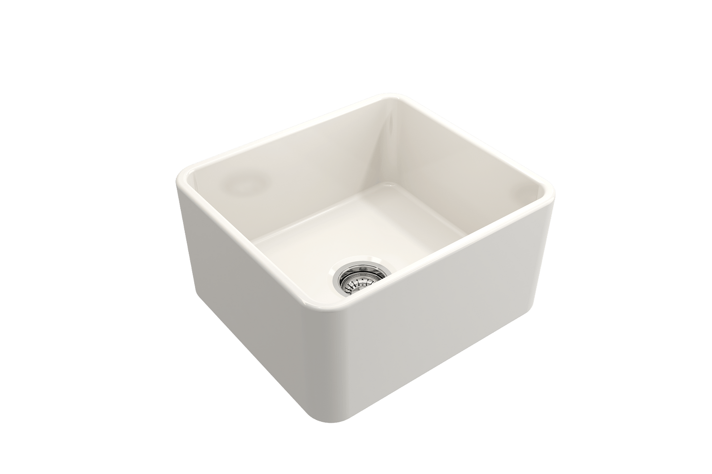 BOCCHI CLASSICO 20" Fireclay Farmhouse Single Bowl Kitchen Sink with Protective Bottom Grid and Strainer