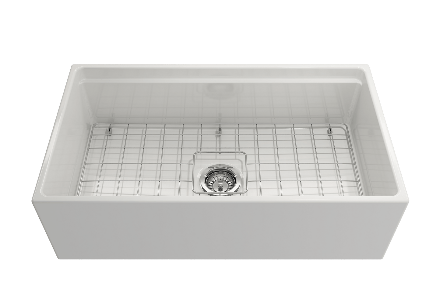 BOCCHI CONTEMPO 33" Fireclay Kitchen Sink with Integrated Work Station & Accessories with Livenza 2.0 Faucet