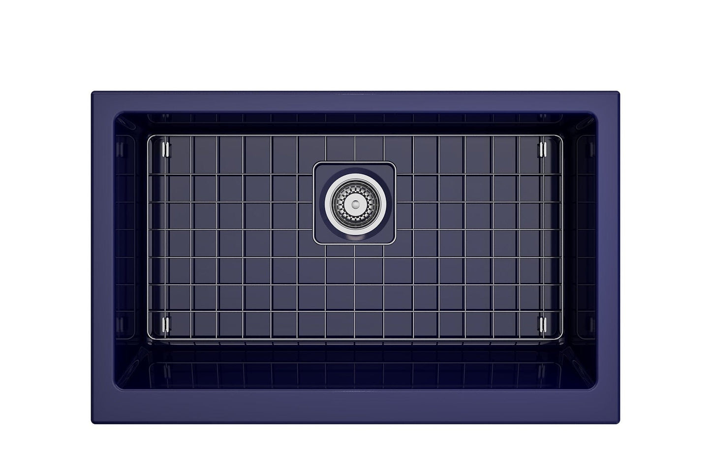 BOCCHI NUOVA 34" Single Bowl Kitchen Sink with Protective Bottom Grid and Strainer