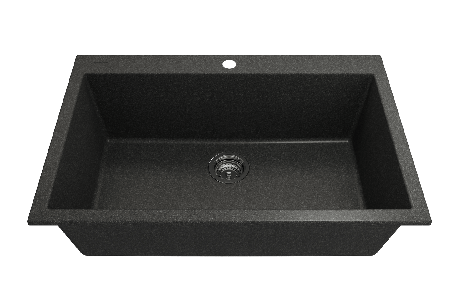 CAMPINO UNO 33" Single Bowl Dual Mount Granite Kitchen Sink with Strainer