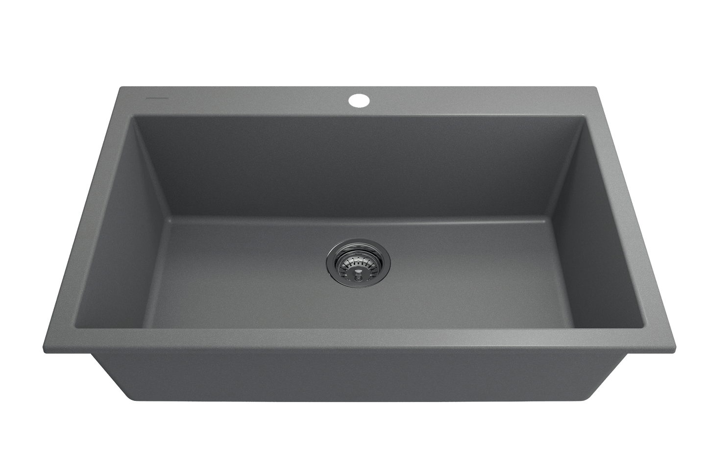 CAMPINO UNO 33" Single Bowl Dual Mount Granite Kitchen Sink with Strainer