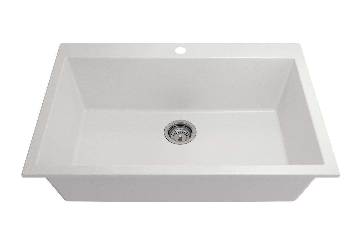 CAMPINO UNO 33" Single Bowl Dual Mount Granite Kitchen Sink with Strainer