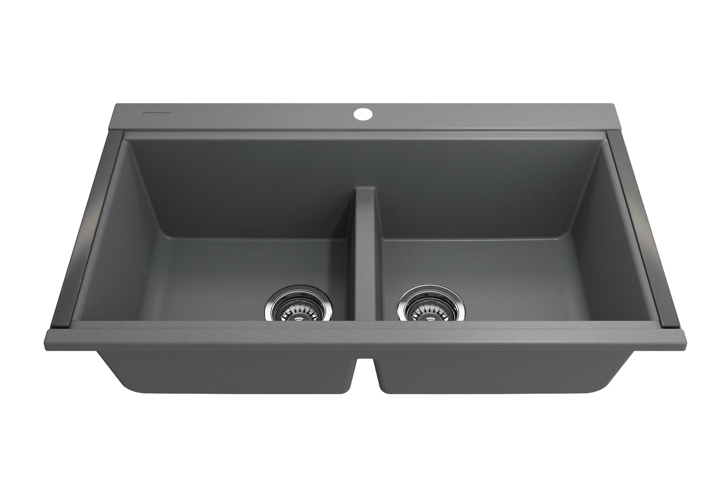 BOCCHI BAVENO LUX 33" Double Bowl Granite Composite Kitchen Sink with Integrated Workstation and Accessories