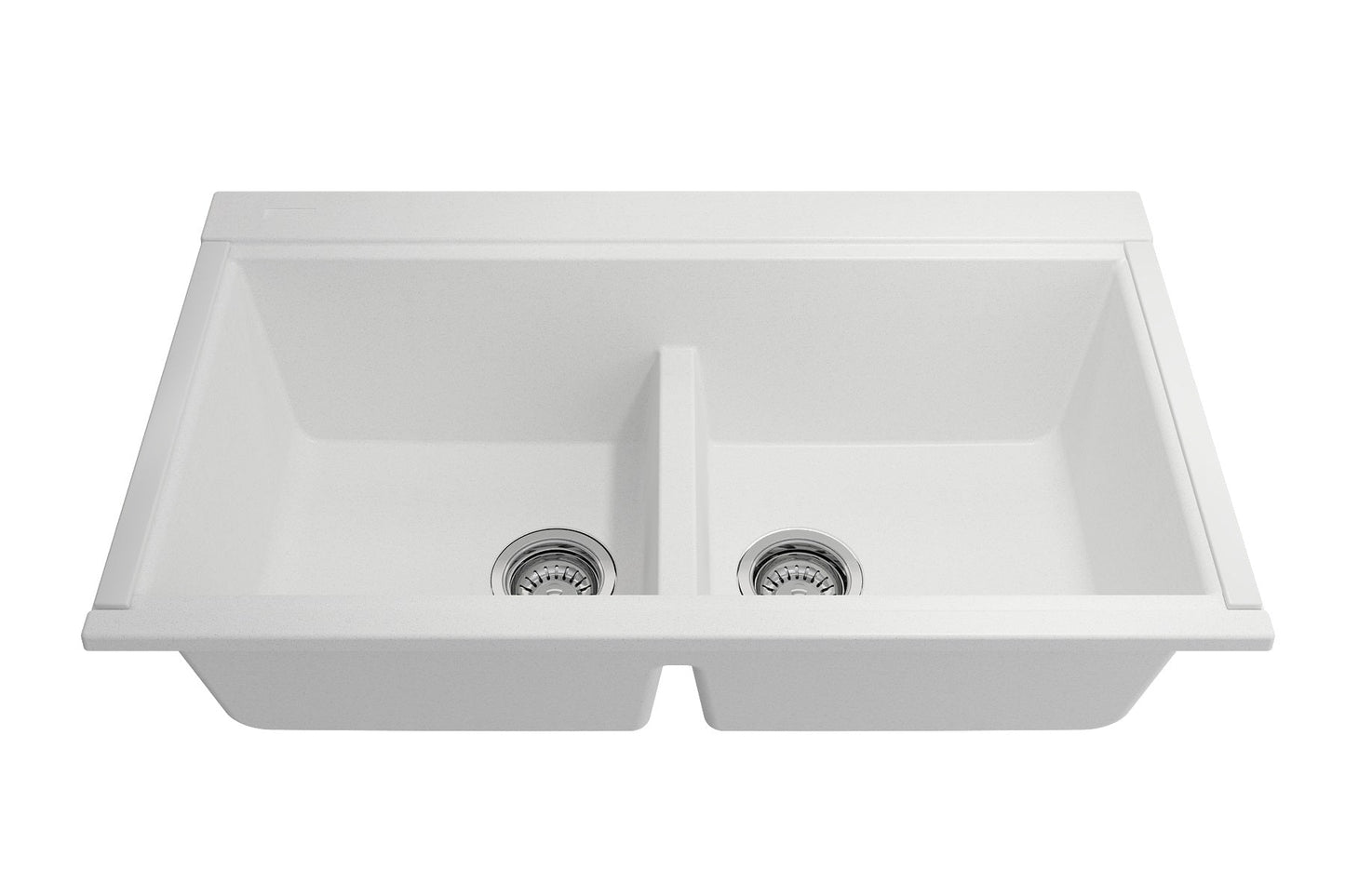 BOCCHI BAVENO LUX 33" Double Bowl Granite Composite Kitchen Sink with Integrated Workstation and Accessories