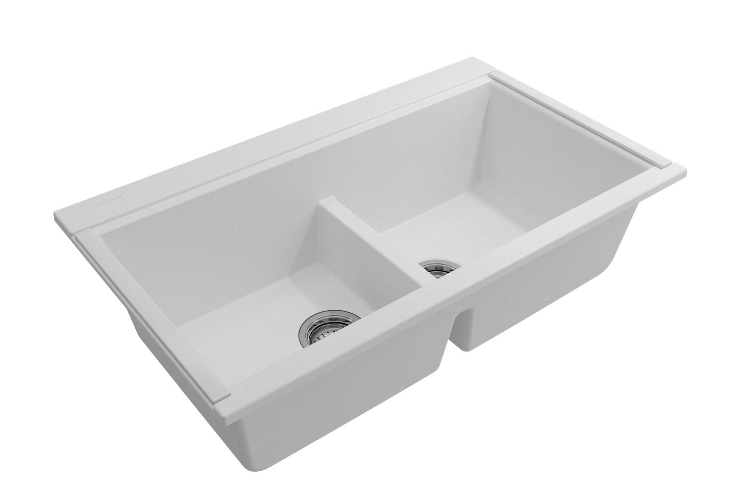 BOCCHI BAVENO LUX 33" Double Bowl Granite Composite Kitchen Sink with Integrated Workstation and Accessories