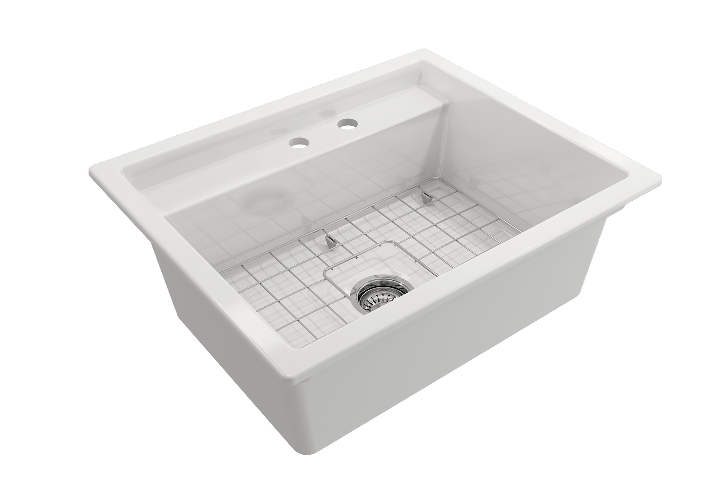 BOCCHI BAVENO UNO 27" Single Bowl Kitchen Sink 2-Hole with Integrated Workstation and Accessories