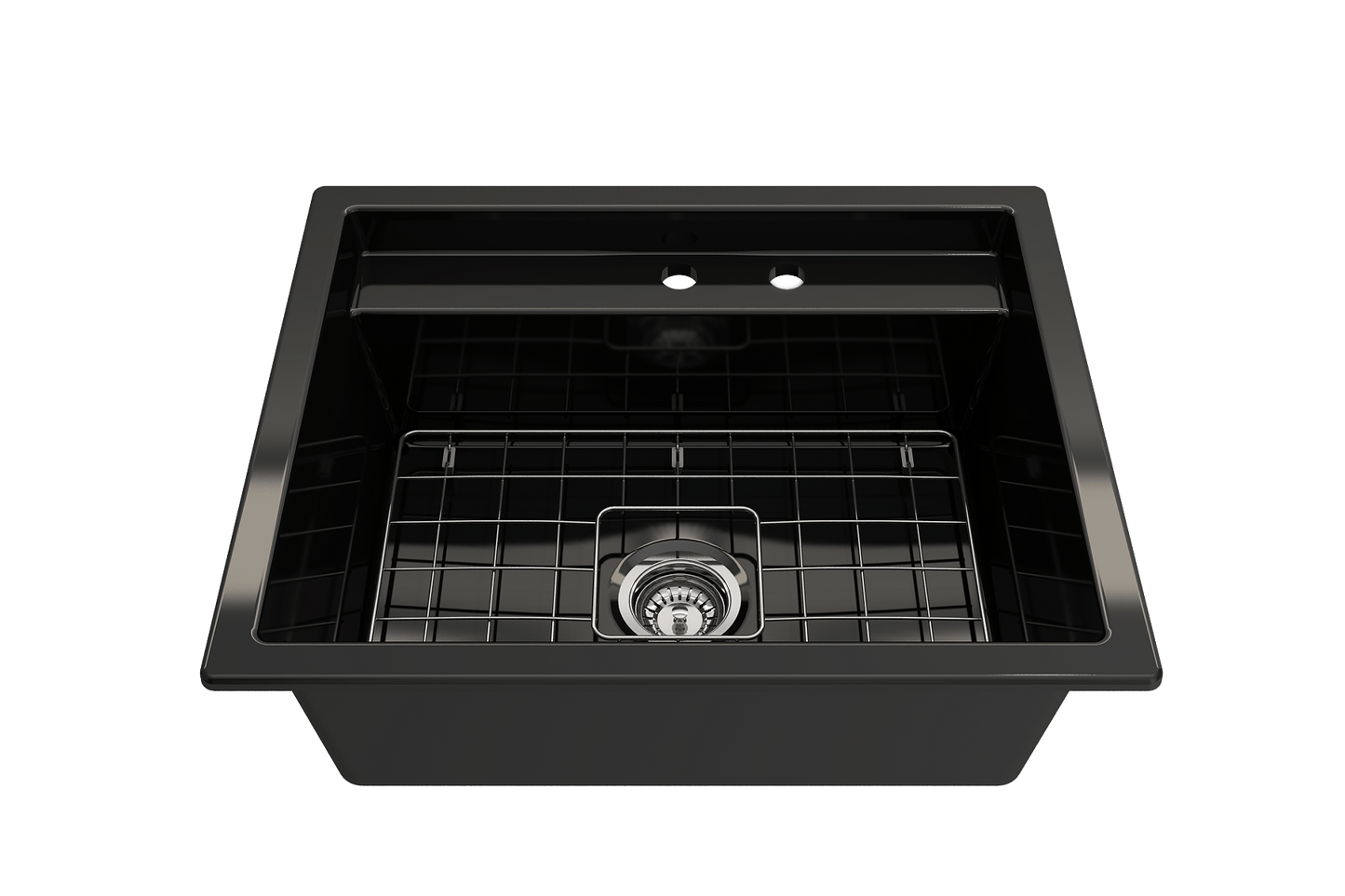 BOCCHI BAVENO UNO 27" Single Bowl Kitchen Sink 2-Hole with Integrated Workstation and Accessories