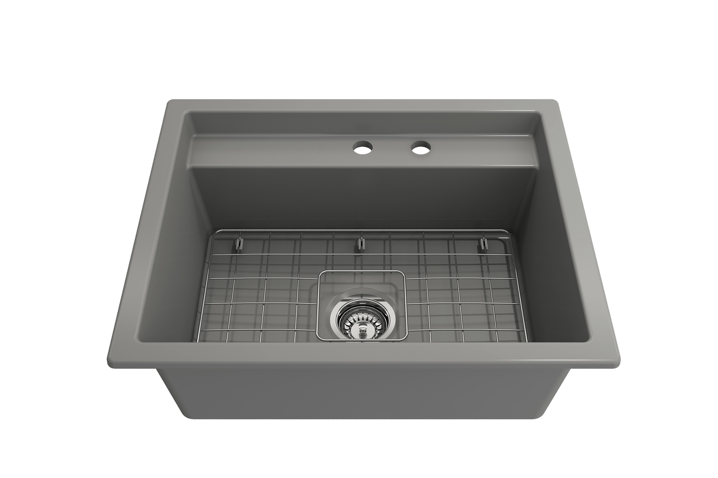 BOCCHI BAVENO UNO 27" Single Bowl Kitchen Sink 2-Hole with Integrated Workstation and Accessories