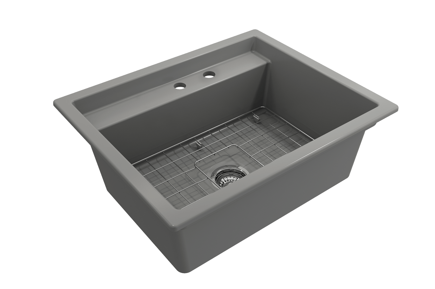 BOCCHI BAVENO UNO 27" Single Bowl Kitchen Sink 2-Hole with Integrated Workstation and Accessories