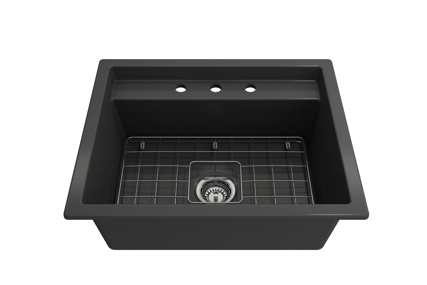 BOCCHI BAVENO UNO 27" Single Bowl Kitchen Sink with Integrated Workstation and Accessories