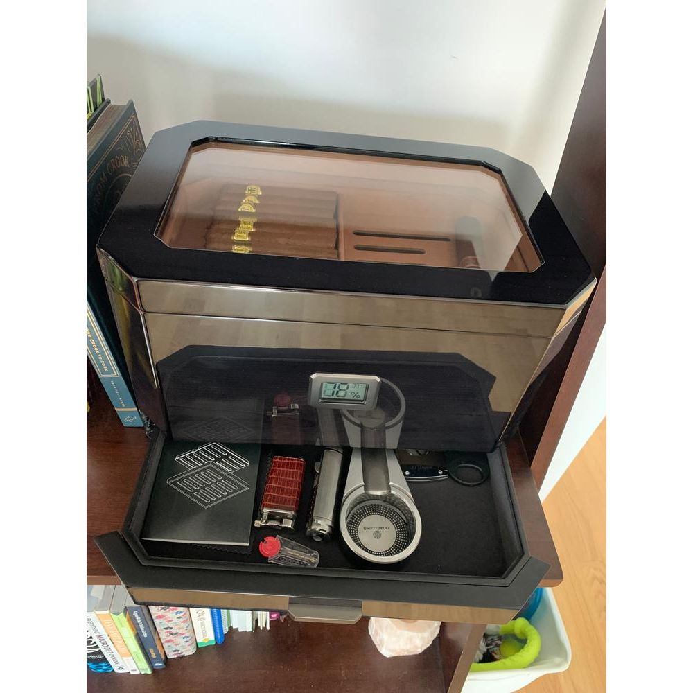 Octodor Glass Top Cigar Humidor | Holds 100 Cigars