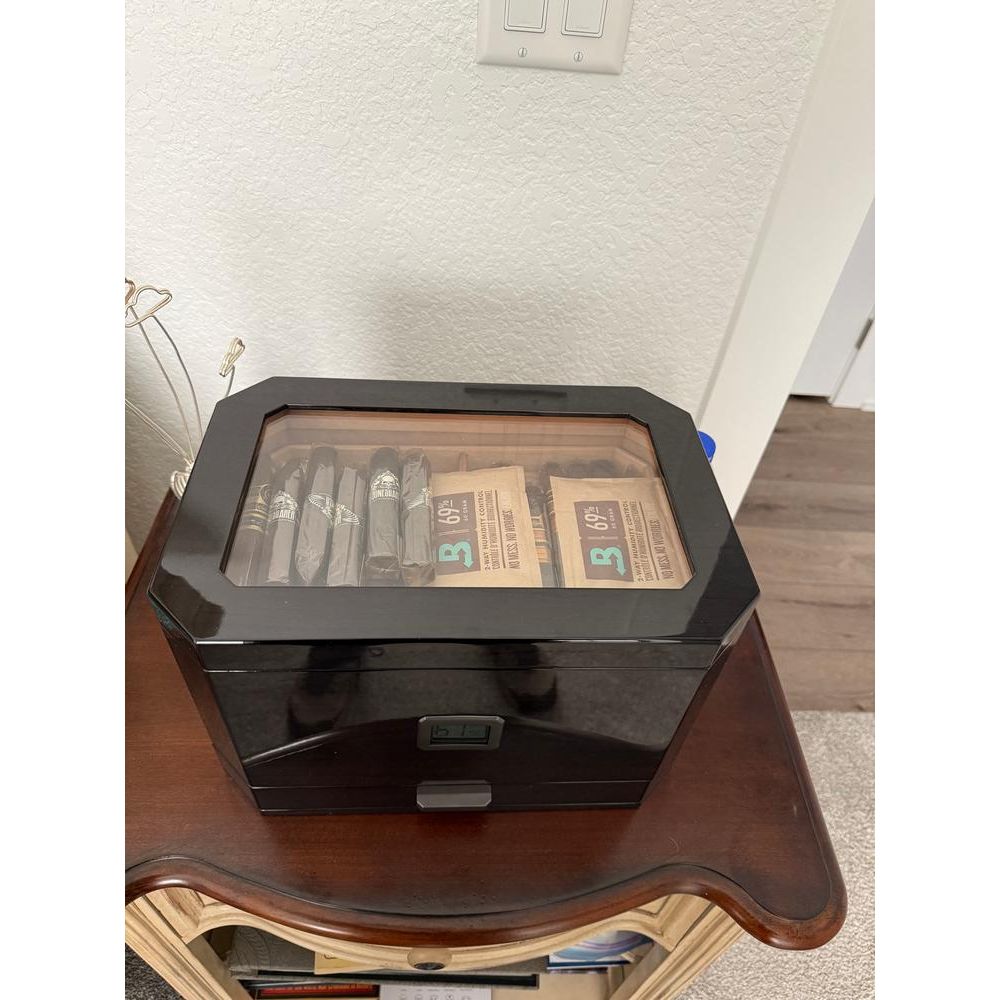 Octodor Glass Top Cigar Humidor | Holds 100 Cigars