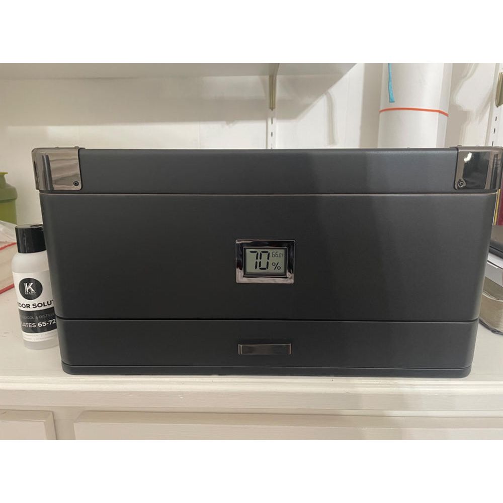 Military Glass Top Humidor - Black Edition | Holds 100 Cigars