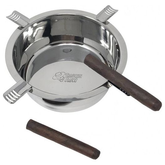 Smokin Ash Hartford Ashtray - Polished Stainless Steel