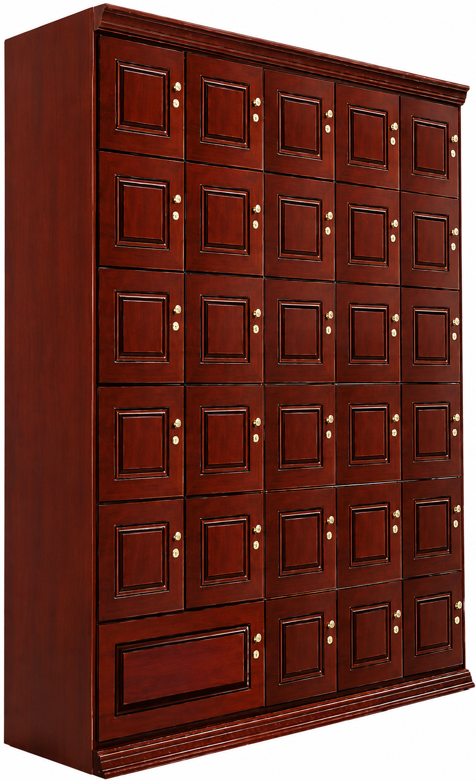 Large Humidor Cigar Lockers (Mahogany Finish) | 28 Individual lockers