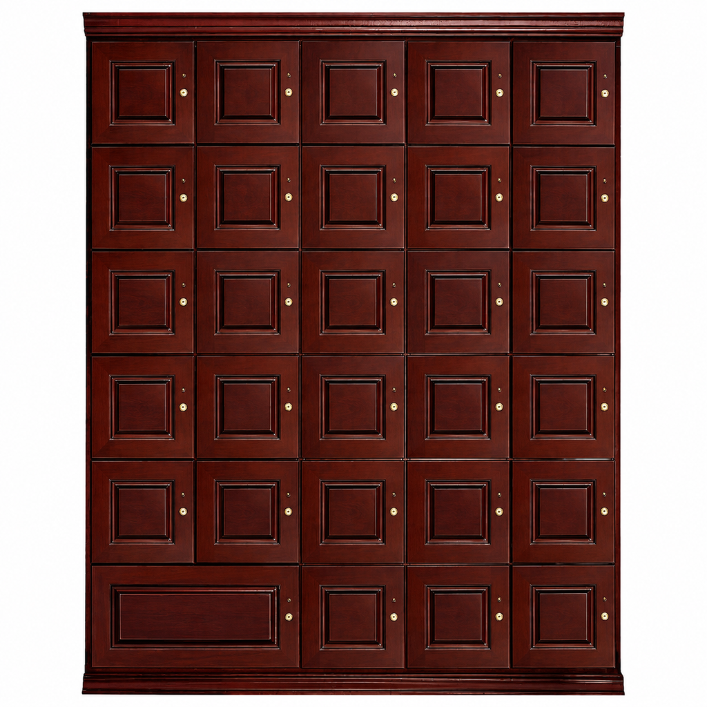 Large Humidor Cigar Lockers (Mahogany Finish) | 28 Individual lockers