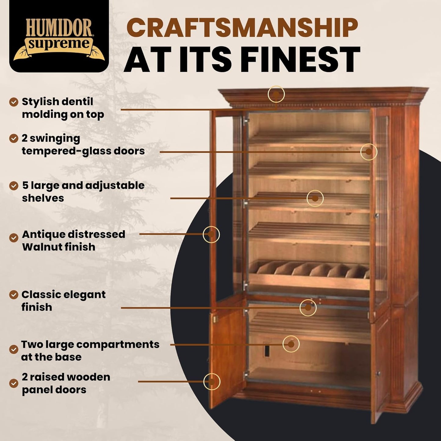 Humidor Supreme Commercial Humidor Cabinet | Holds 5000 Cigars