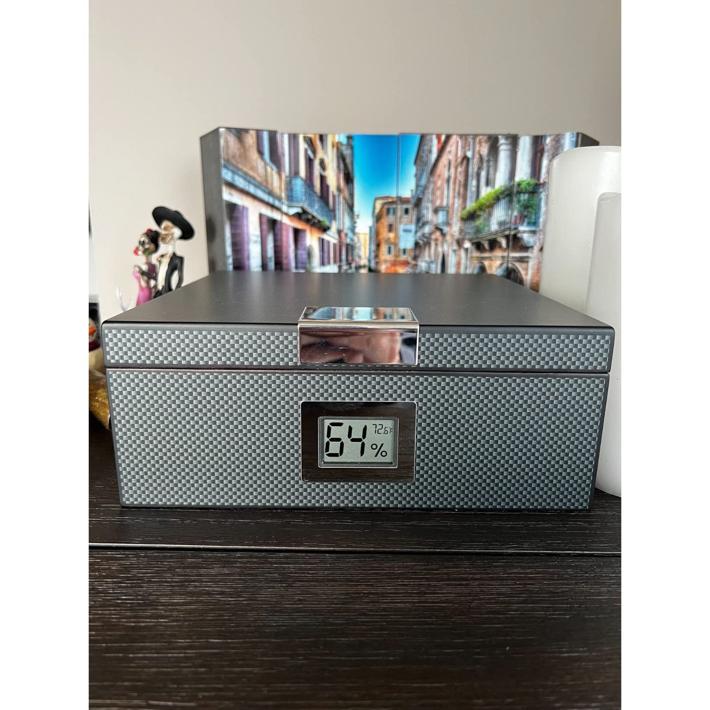 Kingston Carbon Fiber Humidor | Holds 50 Cigars