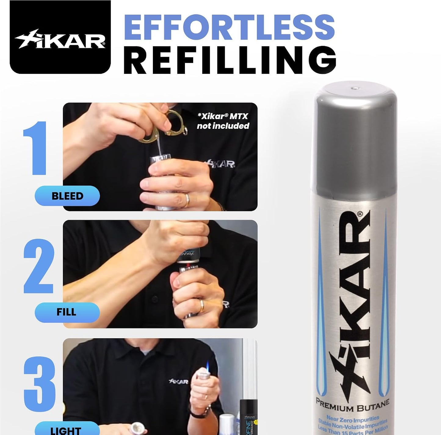 Xikar Butane Lighter Refill Fluid | 12 Pack