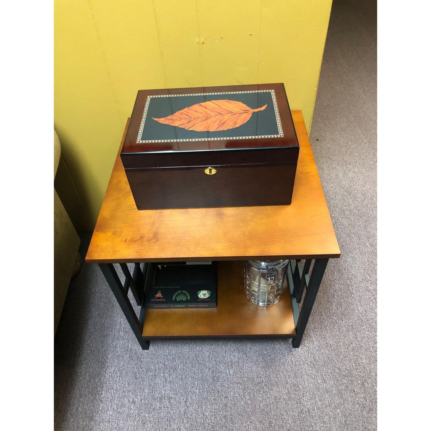 Deauville Cigar Humidor with High Gloss Maple Wood Finish | Holds 100 Cigars