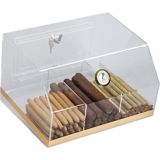 Laurence Acrylic Commercial Cigar Humidor Display | Holds 75 Cigars