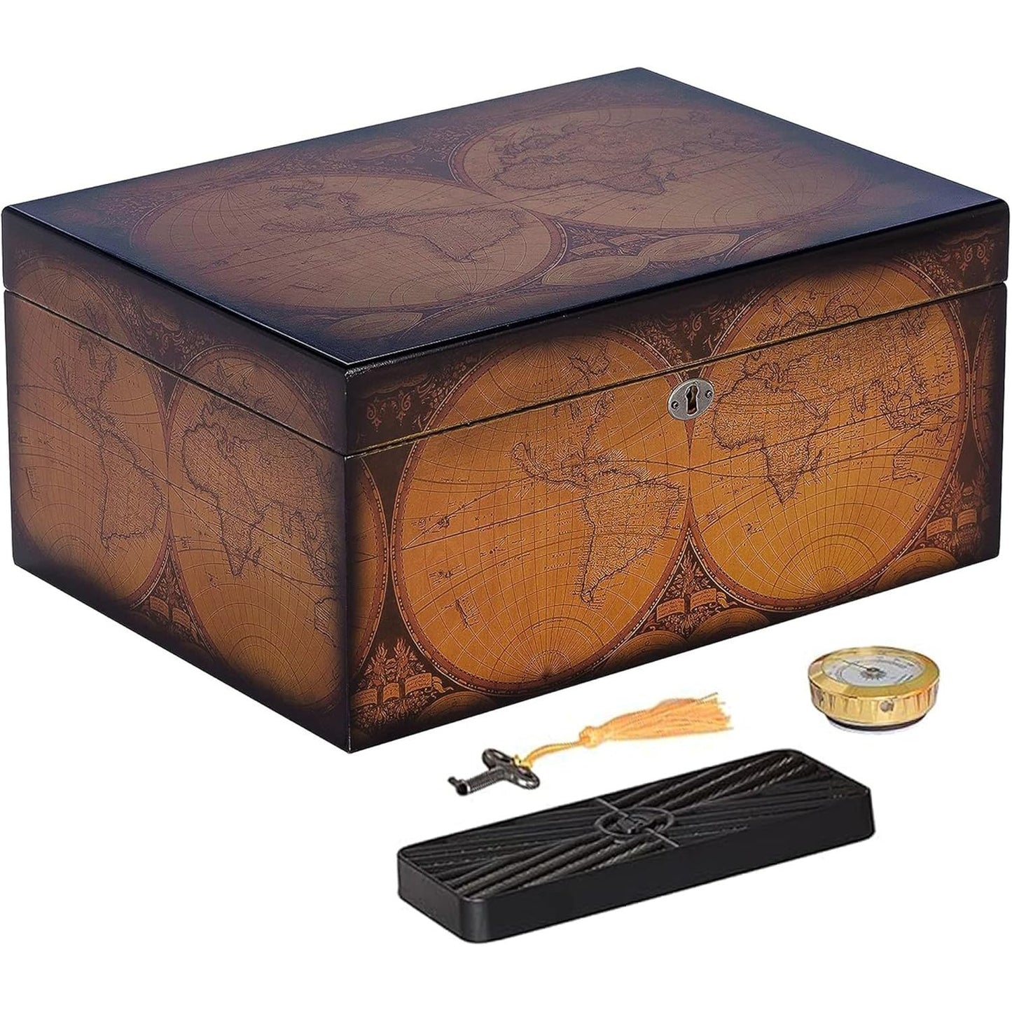 Old World Desktop Cigar Humidor | Holds 100 Cigars
