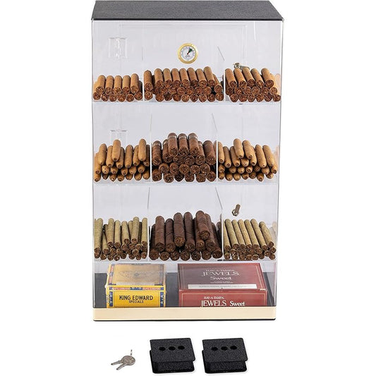Roosevelt Acrylic Commercial Cigar Humidor Display | Holds 250 Cigars