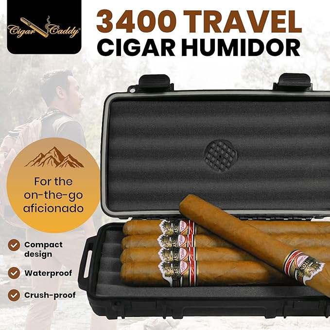 Cigar Caddy 5 Count Travel Humidor For Cigars