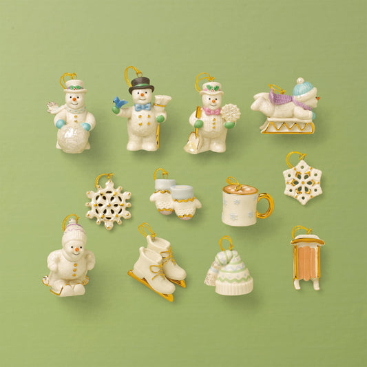 Snow Pals Christmas 12-Piece Ornament + Tree Set