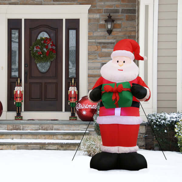 6' Santa Claus with Gift- Inflatable Christmas Decoration