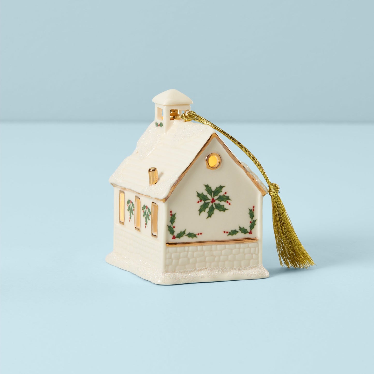 Christmas Village Schoolhouse Lighted Ornament