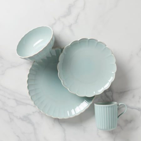 Lenox French Perle Scallop Ice Blue 4-Piece Place Setting