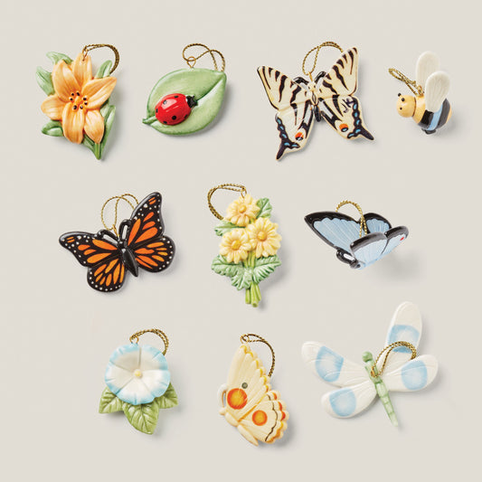 Butterfly Meadow 10-Piece Ornament Set