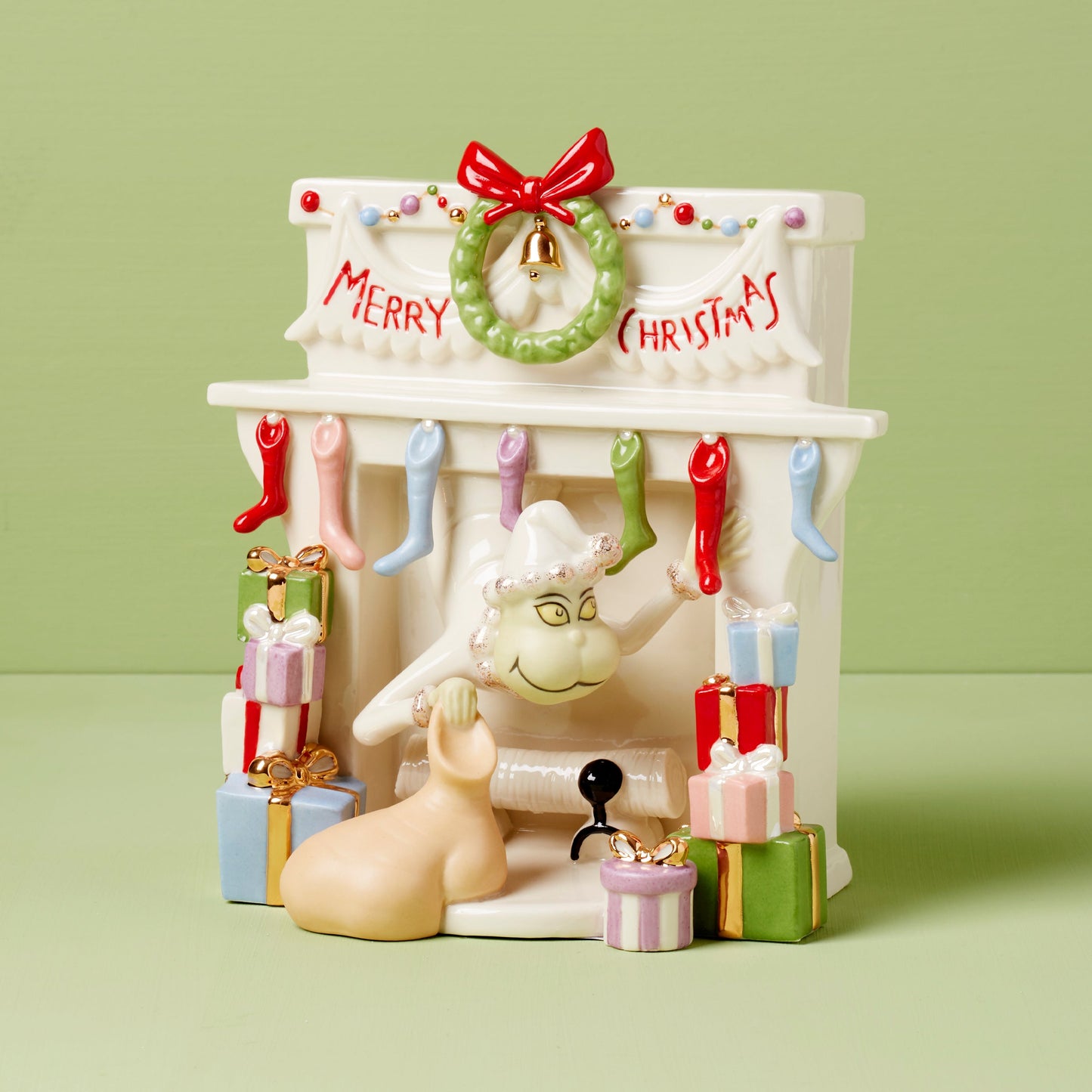 Grinch Stealing Stockings Figurine