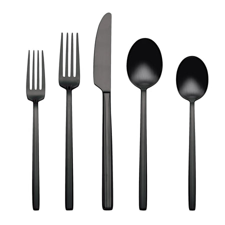 Oneida Dean Satin Black 20 Piece Flatware Set