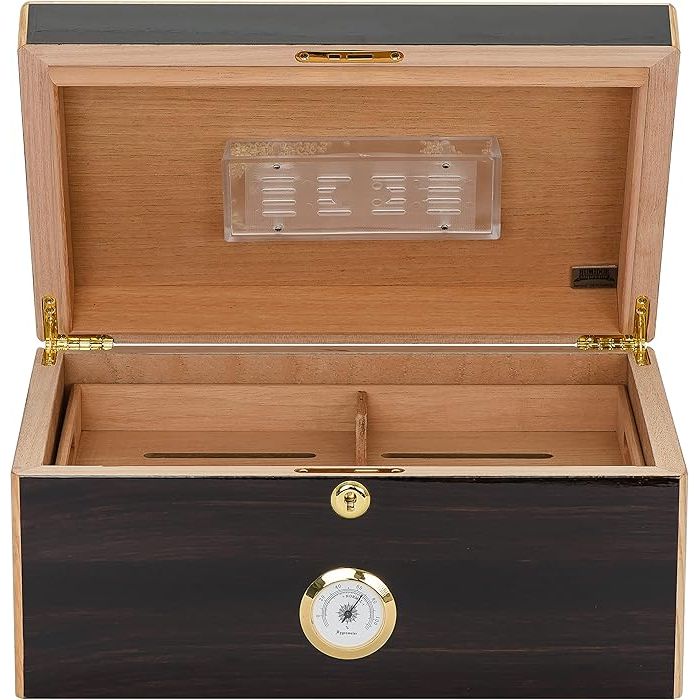 Basel Desktop Humidor | Ebony Veneer | Holds 75 Cigars