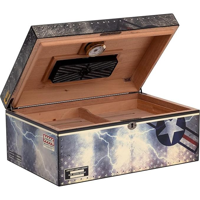 Fighter Jet Desktop Humidor | Holds 100 Cigars