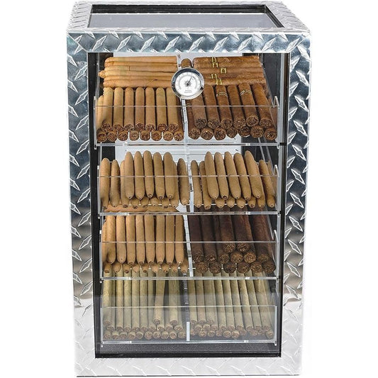 Diamond Plate Commercial Display Cigar Humidor | Holds 250 Cigars