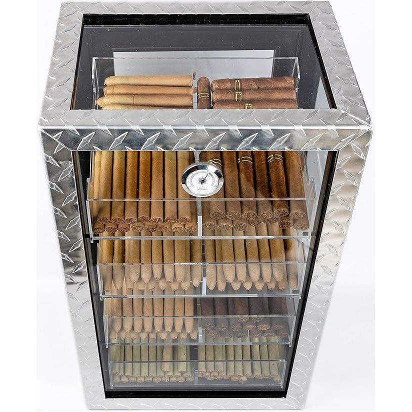 Diamond Plate Commercial Display Cigar Humidor | Holds 250 Cigars