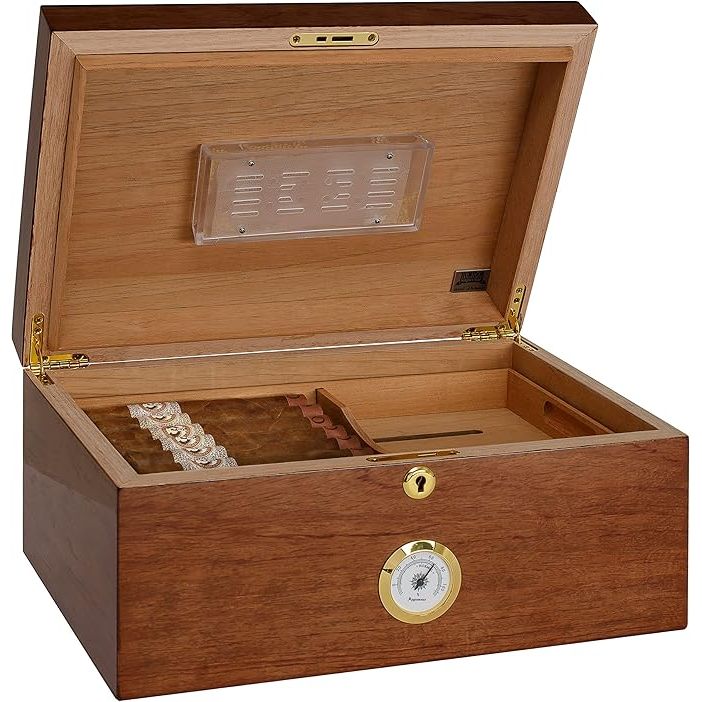 Balaton Desktop Humidor | Bubinga Veneer | Holds 75 Cigars