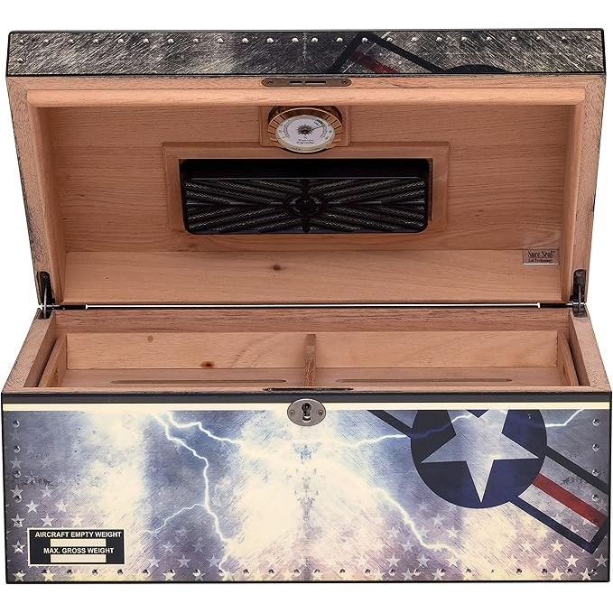 Fighter Jet Desktop Humidor | Holds 100 Cigars